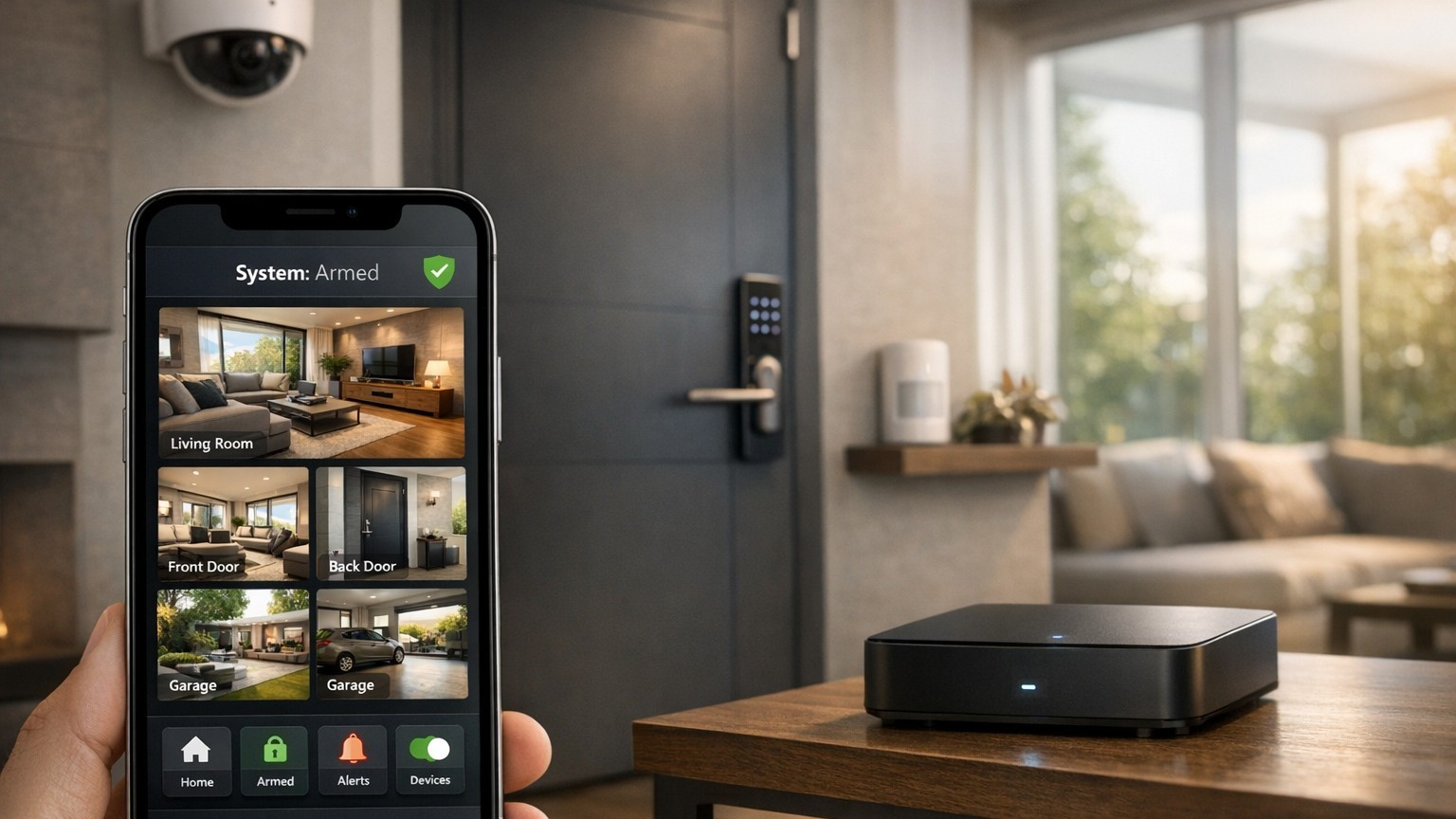 Sécurité de la maison connectée : caméras, alarmes, serrures et détecteurs