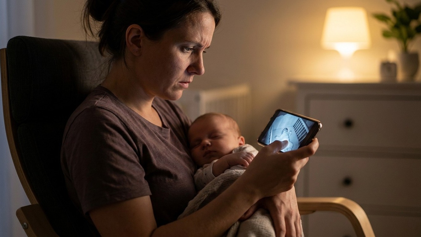 J'ai fixé un babyphone au berceau pour veiller sur mon fils : quand j'ai regardé où partaient les images chaque nuit, j'ai...