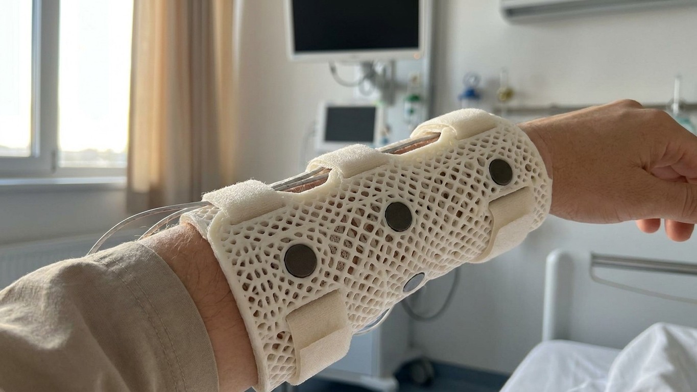 Vous portez une attelle imprimée en 3D après votre opération : toutes les heures, elle envoie vos mouvements à un endroit ...